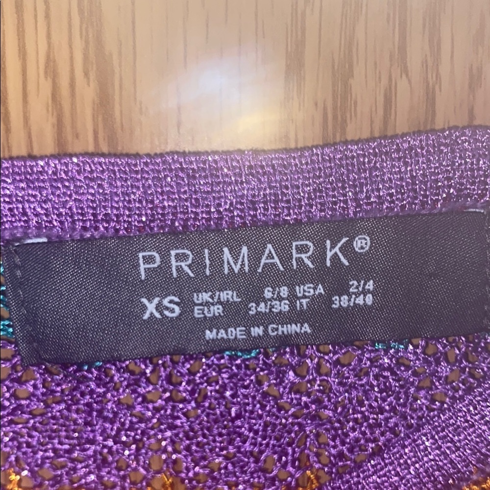 Primark Long Sleeves Crop Blouse in Purple and Yellow - Picture 6 of 8